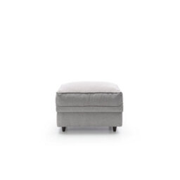 Abakus Direct Darcy Footstool In Light Grey Linen Fabric