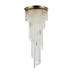 Luminosa Lighting Luminosa Cascade Chandelier Gold Antique & Crystal, 12 Light, E14 - thumbnail 5
