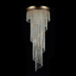 Luminosa Lighting Luminosa Cascade Chandelier Gold Antique & Crystal, 12 Light, E14 - thumbnail 3