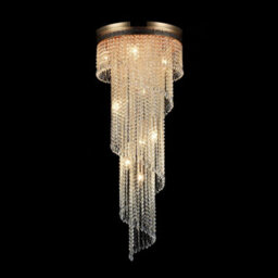 Luminosa Lighting Luminosa Cascade Chandelier Gold Antique & Crystal, 12 Light, E14 - thumbnail 2