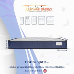 Bedz Online Twinkle Sleep Kids Coil Mattress, Medium Firm, Blue Side, 5Ft King (200X150 Cm) - thumbnail 2