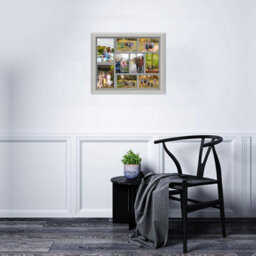 AK Frames 20X16 Light Grey Classic Multi Photo Frame With Mid Grey Mount - Holds 9 Apertures (2X) 7X5, (7X) 6X4 Photos - thumbnail 3