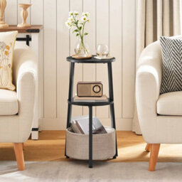 Side Table Bedside Table Accent Sofa Side Table End Table 30 X 30 X 67 Cm Black - thumbnail 1