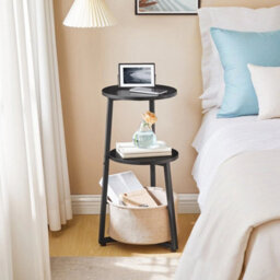 Side Table Bedside Table Accent Sofa Side Table End Table 30 X 30 X 67 Cm Black - thumbnail 5