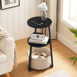 Side Table Bedside Table Accent Sofa Side Table End Table 30 X 30 X 67 Cm Black - thumbnail 4