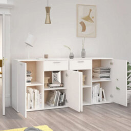 Vidaxl Sideboard White 160X36X75 Cm Engineered Wood - thumbnail 3