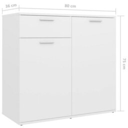 Vidaxl Sideboard White 160X36X75 Cm Engineered Wood - thumbnail 9