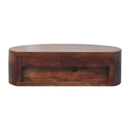 Artisan Furniture Solid Wood Honey Caramel Wall Mounted Rounded Bedside, 1 Drawer, Dark Brown - thumbnail 9