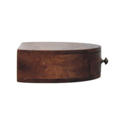Artisan Furniture Solid Wood Honey Caramel Wall Mounted Rounded Bedside, 1 Drawer, Dark Brown - thumbnail 8