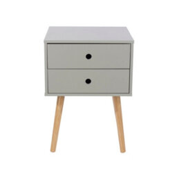 Core Products Scandia 2 Drawer Grey Bedside Cabinet, Painted Finish, Tapered Legs - thumbnail 4