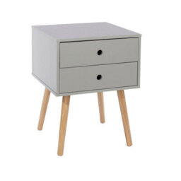 Core Products Scandia 2 Drawer Grey Bedside Cabinet, Painted Finish, Tapered Legs - thumbnail 5