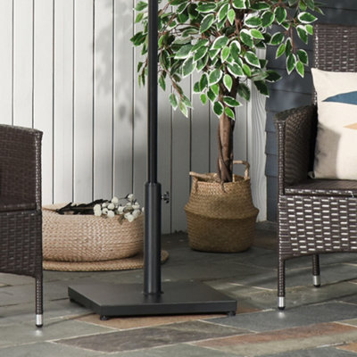Outsunny 18Kg Heavy Duty Steel Parasol Base Square Umbrella Base Stand Black - image 1