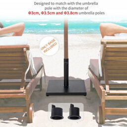 Outsunny 18Kg Heavy Duty Steel Parasol Base Square Umbrella Base Stand Black - thumbnail 6