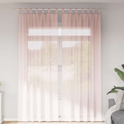 Berkfield Voile Curtains With Loops 2 Pcs Light Pink 140X260 Cm - image 1