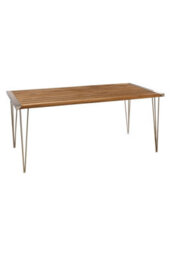 Orsina Sleek Teak Wood Dining Table, Elegant Textured Wooden Table For Outdoor Patio, Modern Kitchen Table - thumbnail 4