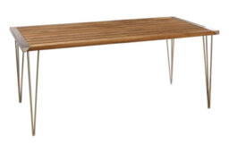 Orsina Sleek Teak Wood Dining Table, Elegant Textured Wooden Table For Outdoor Patio, Modern Kitchen Table - thumbnail 5