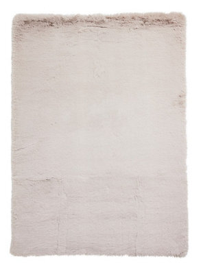 Silver Shaggy Rug, Anti-Shed Rug With 50mm Thick, Modern Luxurious Plain Rug For Bedroom, & Dining Room-120Cm X 170Cm - image 1