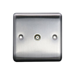 Thrion 1G Coaxial Socket Brushed Chrome, White Insert, 10