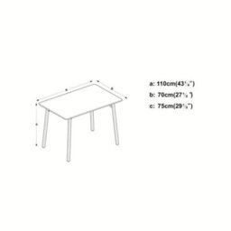 White Marble Wooden Rectangular Dining Table With Splayed Black Metal Legs Kitchen - thumbnail 2