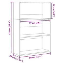 Berkfield Bookcase Concrete Grey 80X30X114 Cm Engineered Wood - thumbnail 9