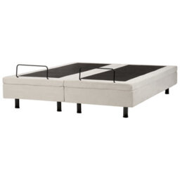 Beliani Adjustable Bed Without Headboard Fabric Castellan 160 X 200 Cm (Eu King Size) Light Beige - thumbnail 5