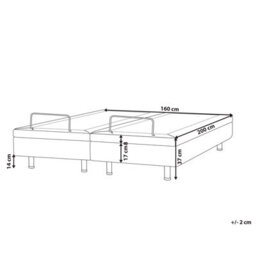 Beliani Adjustable Bed Without Headboard Fabric Castellan 160 X 200 Cm (Eu King Size) Light Beige - thumbnail 3