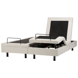 Beliani Adjustable Bed Without Headboard Fabric Castellan 160 X 200 Cm (Eu King Size) Light Beige - thumbnail 6
