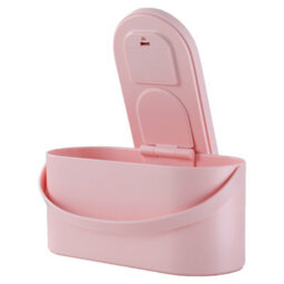 Living And Home Pink Portable Tabletop Vanity Travel Makeup Box Cosmetics Storage With Touch Control Led Mirror - thumbnail 4