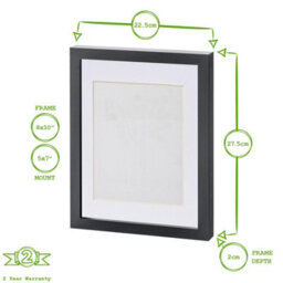 "Nicola Spring Photo Frames With 5"" X 7"" Mount - 8"" X 10"" - Grey/ivory - Pack Of 2" - thumbnail 3