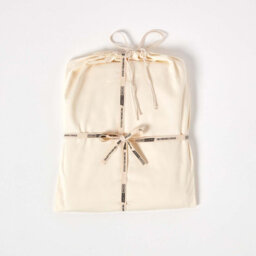 Homescapes Cream Organic Cotton Fitted Sheet 400 Tc, Double - thumbnail 4