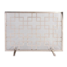 Dibor Traditional Silver Kensington Nickel Fireplace Guard Fireside Fire Screen H62Cm X W84Cm - thumbnail 2