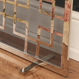 Dibor Traditional Silver Kensington Nickel Fireplace Guard Fireside Fire Screen H62Cm X W84Cm - thumbnail 5