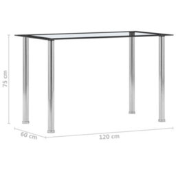Berkfield Dining Table Black And Transparent 120X60X75 Cm Tempered Glass - thumbnail 5