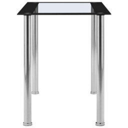 Berkfield Dining Table Black And Transparent 120X60X75 Cm Tempered Glass - thumbnail 3