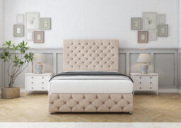 "Comfort Florida Sand Naples Divan Bed Base 2 Drawers Left Side - 26"" Strutted  & 12"" Footboard 2'6 Small Single" - thumbnail 1