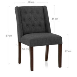 Atlantic Chatsworth Walnut Dining Chair Charcoal Legs - thumbnail 6
