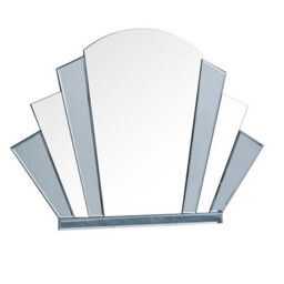 Melody Maison Grey Glass Art Deco Arch Fan Wall Mirror 80Cm X 60Cm - thumbnail 8