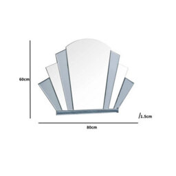 Melody Maison Grey Glass Art Deco Arch Fan Wall Mirror 80Cm X 60Cm - thumbnail 9