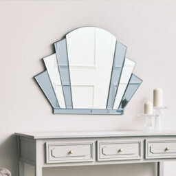 Melody Maison Grey Glass Art Deco Arch Fan Wall Mirror 80Cm X 60Cm - thumbnail 7