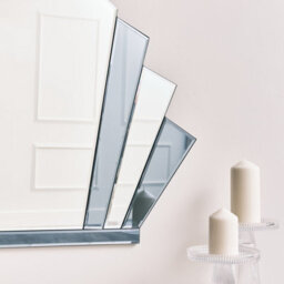 Melody Maison Grey Glass Art Deco Arch Fan Wall Mirror 80Cm X 60Cm - thumbnail 4