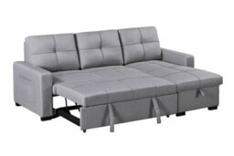 Eco Living Aurelio Chaise Linen Sofa In Light Grey - thumbnail 3