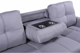 Eco Living Aurelio Chaise Linen Sofa In Light Grey - thumbnail 5