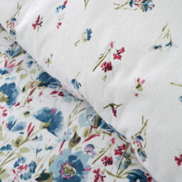 Bianca Brushed Cotton Ophelia Floral Reversible Duvet Cover Set With Pillowcase Blue - thumbnail 4