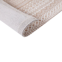 Beliani Beige And White Jute Blend Rug 80 X 150 Cm - Handwoven Geometric Jacquard, Low Pile - thumbnail 4