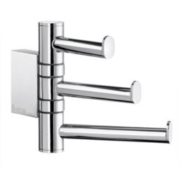 Smedbo Polished Chrome Swivel Swing Arm Triple Towel Hooks - thumbnail 1