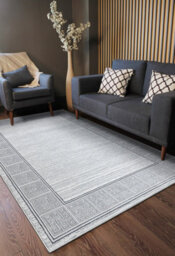 RugsX Carpet Allure 8783 Greek Key, Frame - Structural, Stylish, Glamour Light Grey 160X220 Cm - thumbnail 5