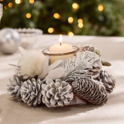 Dibor Set Of 2 Wild Wonderland Single Table Centrepiece Christmas Decoration Candle Holder Tealight Holders - thumbnail 3