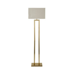 Valuelights Gloria Gold Double Stem Metal Floor Lamp With Rectangular Lamp Shade And Bulb - thumbnail 7
