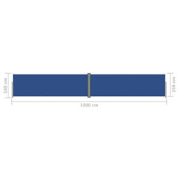 Berkfield Retractable Side Awning Blue 160X1000 Cm - thumbnail 8