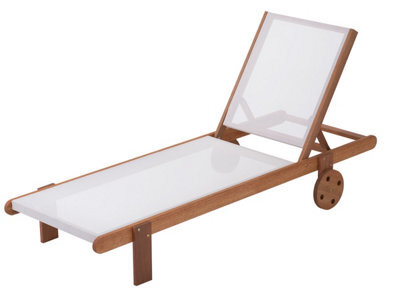 "Habitat and Garden Exotic Wooden Sun Lounger Saïgon - ""maple"" - Light Brown"